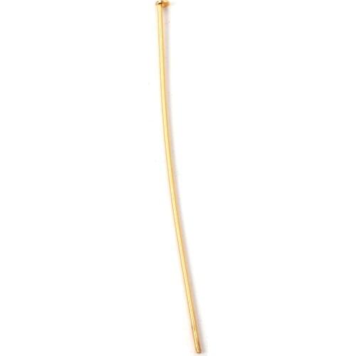 ASON 100 Pcs/Lots Flat Head Needle Stainless Steel Pin Head Pins Gold Color Head Pins For Jewelry Findings Making DIY Needles