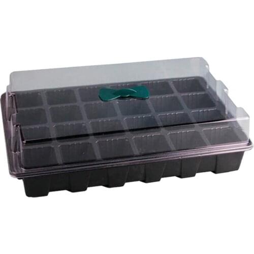 1PCS Seedling Starter Trays With Dome 24 Cells For Gardening Bonsai Seedling Plant Grow Starting Germination Kit Black