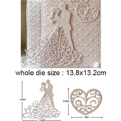 Dancing Couples heart frame Metal Cutting Die Stencils for DIY Scrapbooking Album Decorative Embossing Hand-on Paper Craft Cards