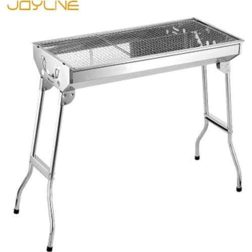 JOYLIVE Outdoor Stainless Steel Charcoal Grill Portable Barbecue Tool Folding Free Installation Handle BBQ Cooking Grid Park