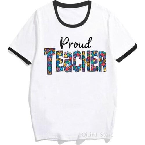Proud Teacher Letter Print T-Shirt WomenS Clothing Nurse Certified Hero Tshirt Femme Harajuku Shirt Kawaii Clothes Tops