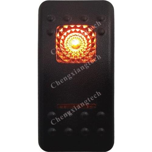 12V 24V Car Boat 7Pins On Off On DPDT Rocker Switch 3 Way Orange Led Light Nav/Anc Lights Waterproof Toggle Switch