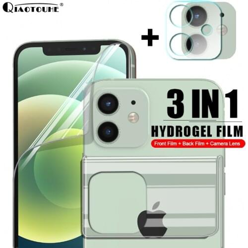 3 in 1 Hydrogel Film For iPhone 12 11 Pro Max Camera Screen Protector on iPhone X Xr Xs Max 6s 7 8 Plus 13 12 Mini Lens Glass