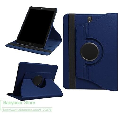 3in1 360 Rotating Case Flip Stand Cover PU Leather Case For Samsung Galaxy Tab S3 9.7 T820 T825 Tablet Fundas +Screen Film+Pen