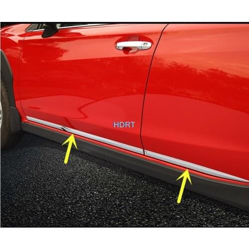 For Subaru XV 2018 2019 2020 Car Cover Stainless Steel/ABS Chrome Side 4pcs Door Body Trim Frame Stick Strips Streamer Molding