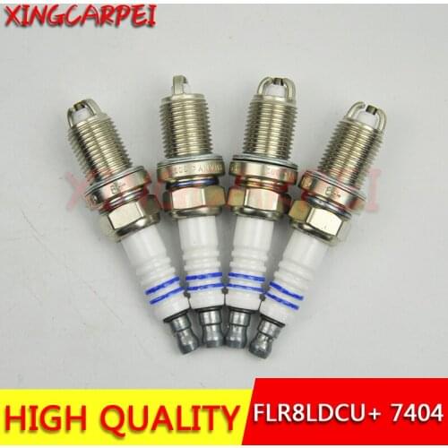 4pcs/lots FLR8LDCU+ 7404 Car Spark Plug For Passat For BMW Suzuki Daewoo Saab