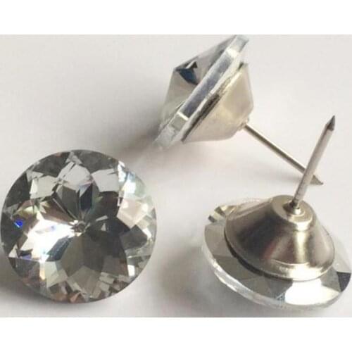 500Pcs bauhinia Glass Crystal Nails Button Tacks Studs Pins Chinese redbud Buttons Sofa Wall Decoration Furniture Accessories