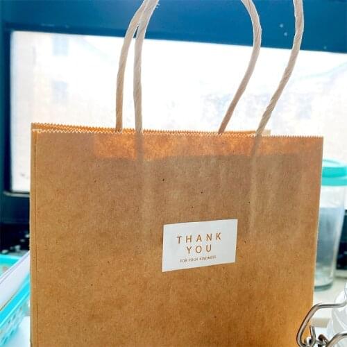 800 Pcs/lot rectangle Fashion Thank You White Paper Stickers DIY Cookie Cake Gift Labels Stickers Shops Bag Decoration