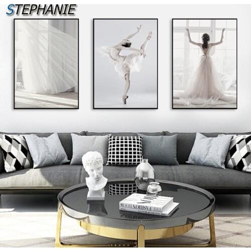 Abstract White Princess Dream Canvas Painting Wedding Dress Poster and Print for Living Room Aisle HD Holy Girl Wall Art Picture