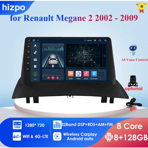 4G 64G 2 DIN Android 10 car radio For Renault Megane 2 2002-2009 2din car stereo audio autoradio navigation WIFI Steering wheel