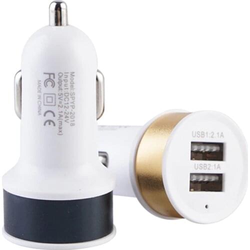 Dual USB Car Charger 5V 1A Mini Adapter Short Circuit Protection mobile phone charger For iPhone Samsung Xiaomi
