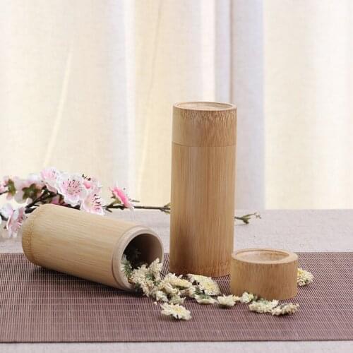 New Bamboo Tea Cans Jars for Storage Container Bamboo kitchen canisters Hand Made Natural Candy Cereals Box 6x16cm