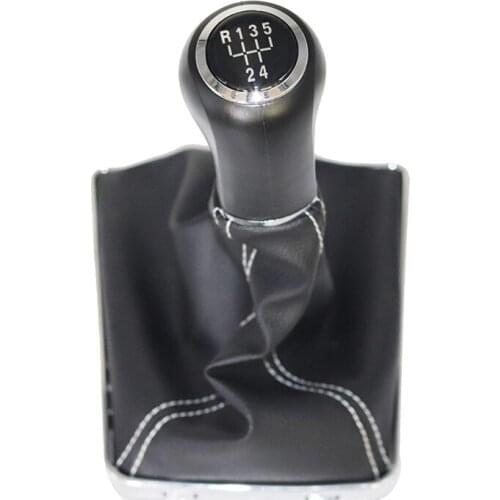 Chrome & Leather Car Shift Gear Knob Lever Gaitor Boot Cover For OPEL VAUXHALL ASTRA III H 1.6 2004 2005- 2010