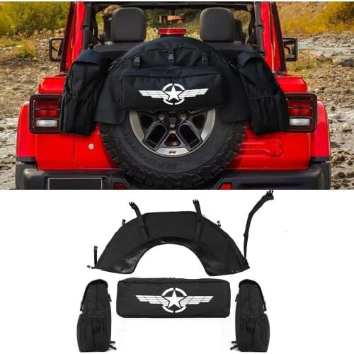 For Jeep Wrangler JL Spare Tire MultiStorage Cargo Bag Organiser Foldable Holder