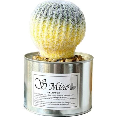 Eco-friendly Good Simulation Cactus Ball Plant Potted Plastic Simulation Plant Potted Bright Color for Dorm