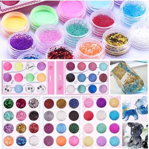 Epoxy Resin Mold Filling Sequins Fluorescent Powder Nail Art Crafts DIY Epxoy Decoration For Jewelry Making Supplies