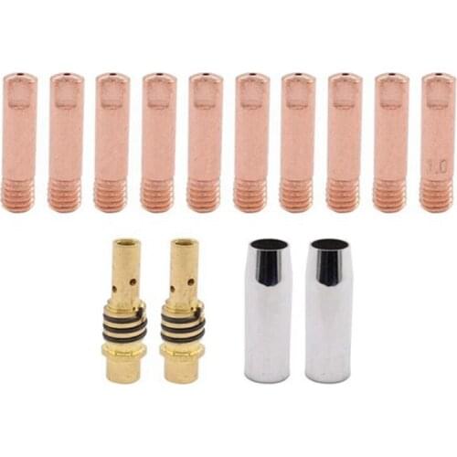 Hot 14Pcs 15AK Welding Torch Consumables MIG Torch Gas Nozzle Tip Holder of 15AK MIG Welding Torch
