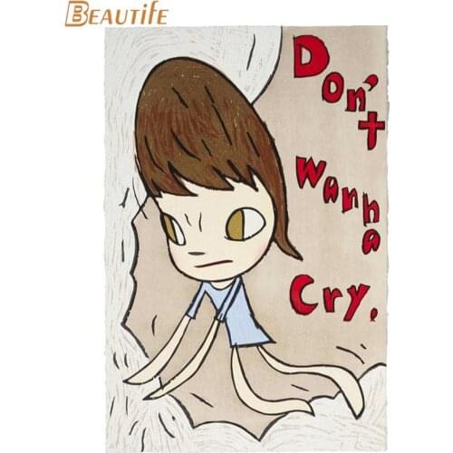 Custom yoshitomo nara Cloth Silk Fabric poster Home Decoration Wall Art New Cloth Silk Fabric wall poster print