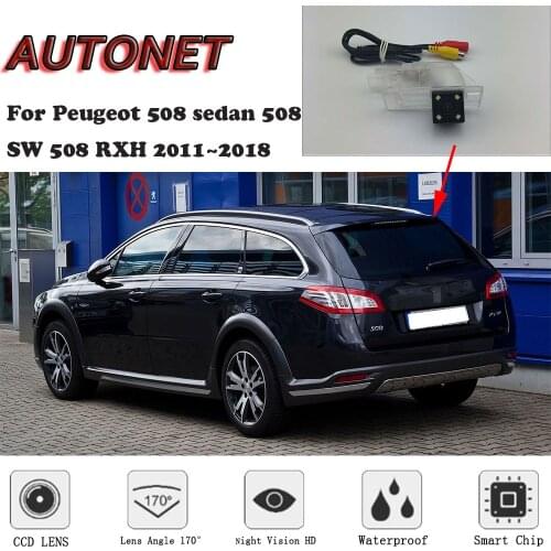 AUTONET HD Night Vision Backup Rear View camera For Peugeot 508 sedan 508 SW 508 RXH 2011~2018/license plate camera