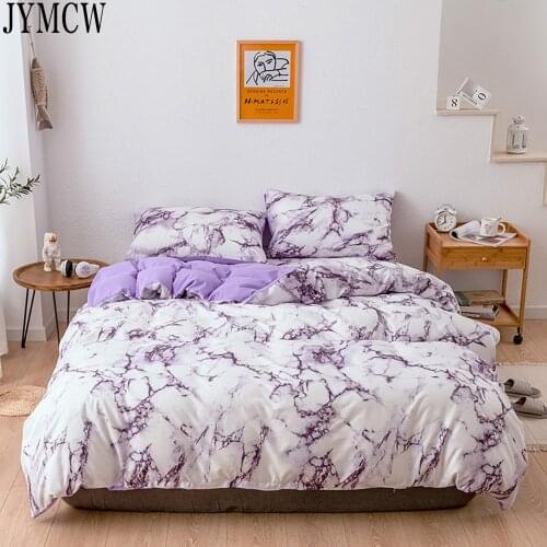 Nordic Modern Style Marble Pattern Printed Duvet Cover Set With Pillowcase Bedding Set Double Full Queen King Size Bed 5 Colors