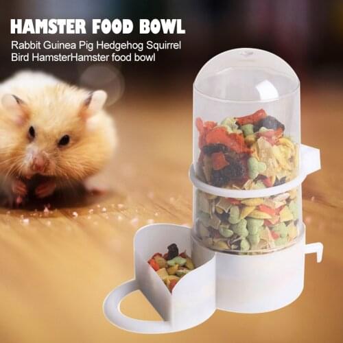 Hamster Mice Feeding Dish Bowl Dispenser Pet Rabbit Automatic Feeder Dispenser Hamster Bowl Food Basin Feeder Pet