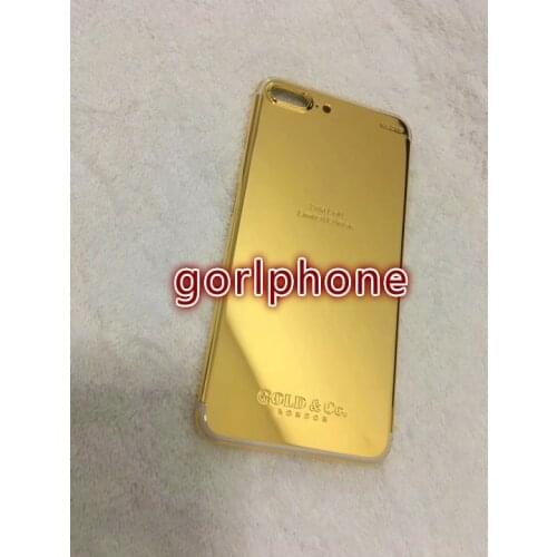 Real gold plated housing for phone 7plus with customzied engraving logo shiny gold housing