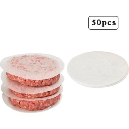 50Pcs Round Parchment Paper Liners Safe for Oven & Electronic BBQ Grill Wax Paper Hamburger Patty Paper Baking Kitchen Ware