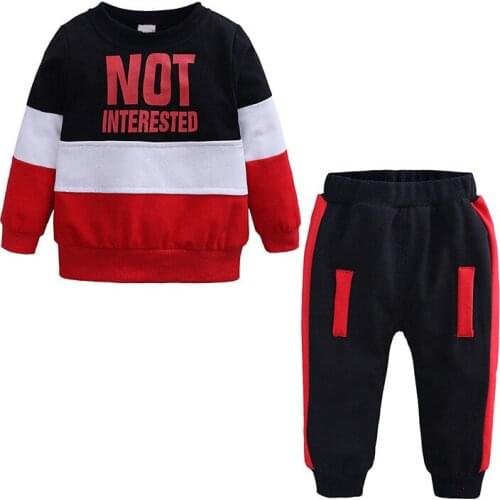 Fashion Spring Autumn Baby Boys Girls Clothes Suit Children Cotton T Shirt Pants 2Pcs/set Toddler Casual Costume Kids Sportswear