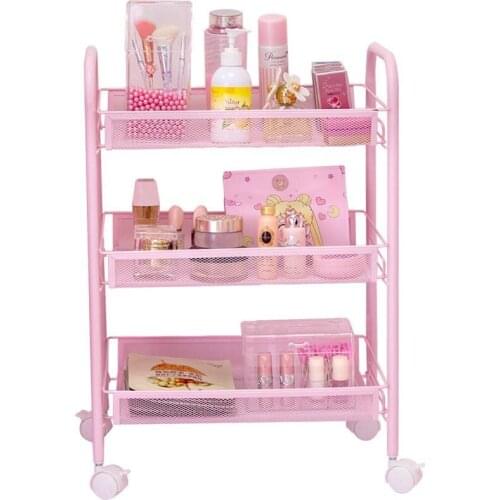 On-the-ground Shelf With Wheels Mobile Reception Trolley Dormitory Essential Artifact Net Red Female Dormitory Dormitory College