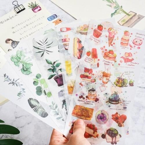 Jianqi 3pcs/set 2021 NEW Cartoon Flowers Leaves Sticker DIY Diary Decor Stickers Scrapbook cute Stationery journal Supplies