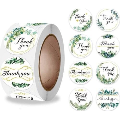 100-1000pcs Thank You Stickers 1Inch Flower Packaging Sealing Stickers For Wedding Stationary Gift Box Scrapbooking Decoration