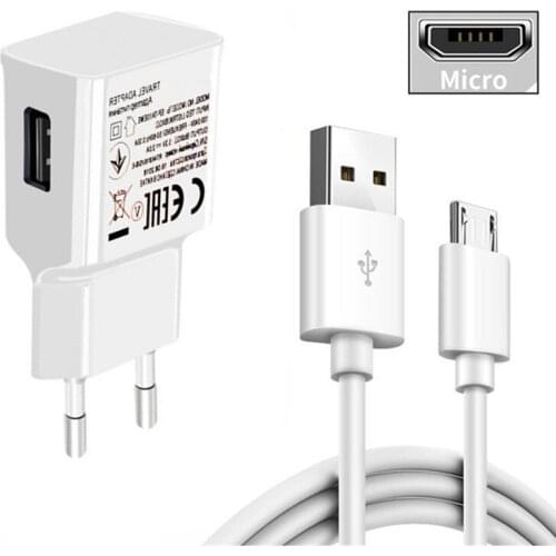 5V 2A Wall Plug Charger USB Adapter Micro Data Charge Cable For Samsung Galaxy On7 S4 S6 S7 Note 2 3 4 A10 A7 A5 2016 J3 J7 J4