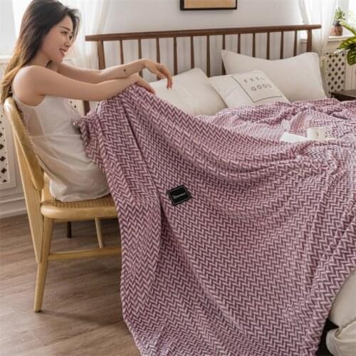 Yarn Dyed Sleeping Blanket Milk Cashmere Home Air Conditioner Blanket Office Nap Blanket Bed Sofa Throw Blanket