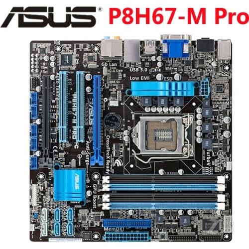 Original ASUS P8H67-M PRO 1333Mhz DDR3 P8H67-M LGA 1155 Motherboard UATX 32GB PCI-E X16 Desktop Computer PC Mainboard Plate Used