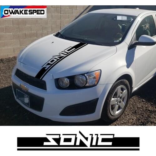Car Hood Bonnet Stripes Sport Racing Sticker Auto Engine Cover Decor Vinyl Decals For-Chevrolet Sonic Hatchback sedan