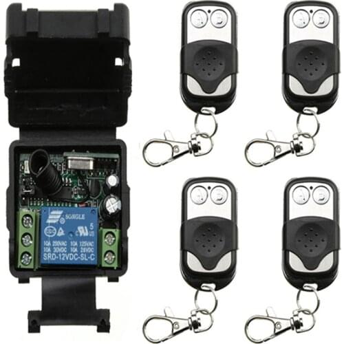 DC 12V 24V 1 CH Channel 1CH Mini Wireless RF Remote Control Light Switch 10A Relay Output Radio Receiver Module +Transmitter