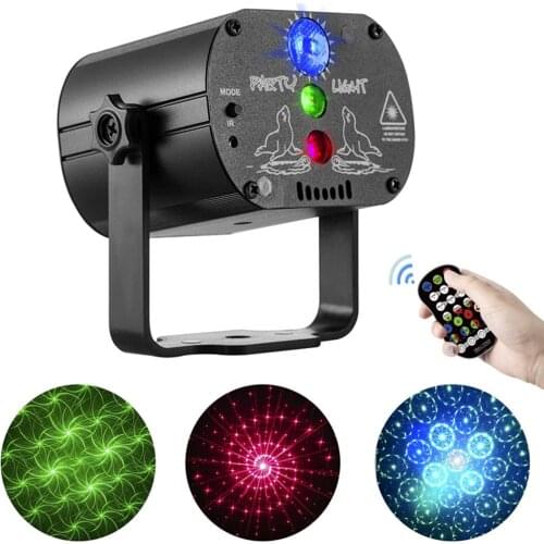 RGB LED Stage Light With 60 Patterns Mini Remote Control Party Lights Strobe Laser Lamp For Wedding Party DJ Disco Decoration