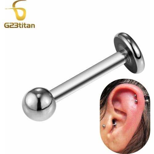 G23titan 4/5/6/8/10/12mm 16G Titanium Ear Cartilage Piercing Ear Tragus Helix Lop Earring Labret Stud Lip Ring Body Jewelry