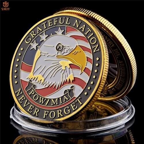 USA Navy USAF USMC Army Coast Guard Freedom Eagle Gold Plate Rare Military Challenge Coin Collection