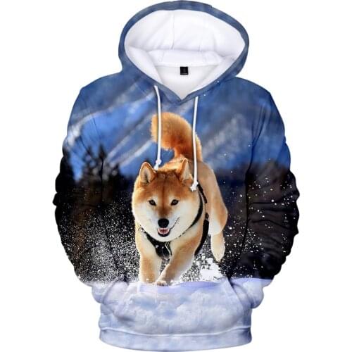 Lovely Shiba Inu 3D Hoodie Men Women Sweatshirts Harajuku Hip Hop Fashion Autumn Long Sleeve Hooded Casual Boys Girls Pullovers