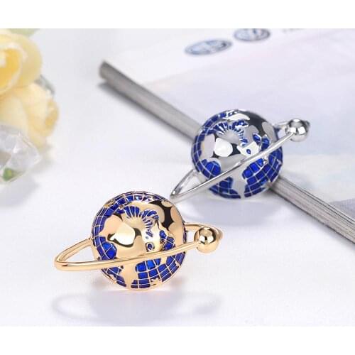 Creative Globe Telescope Brooches For Women 2 Color Enamel Alloy World Map Sweater Accessories Collar Pins AL604 AL604