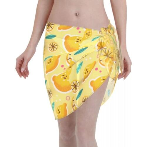 2021 Women Swimwear Pareo Scarf Bikini Cover-Ups Wrap Kaftan Sarong Beach Sexy Skirts Summer Lemon Swimsuit Cover-Ups
