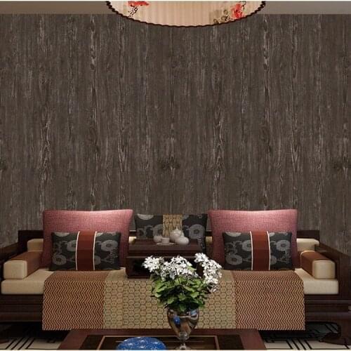 ZXqz 166 2015 New Vintage Stripes Non-woven Wallpaper Simple Retro Wood Wall Paper Bedding Room Decor Papel Parede Home
