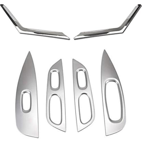 1set for Nissan Rogue X-Trail T32 2014-2019 Window Armrest Cover Switch Button Panel & 2Pcs Chrome Front Mesh Grille