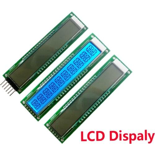 LCD Screen 10 Bit 16 Segment LCD Display Module with Blue Blacklight DC 5V For Arduino TM1622 Driver Chip SPI Interface
