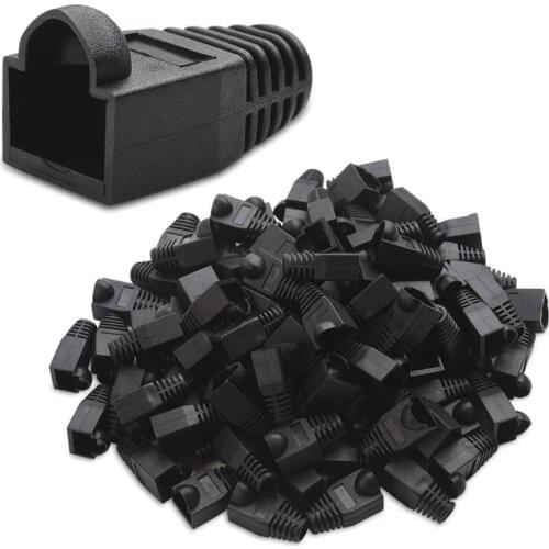 100Pcs RJ45 CAT6 CAT5e Adapter Cap Ethernet Network Cable Connector Plugs Cover RJ45 Caps Cat5 CAT6 Protective Sleeve