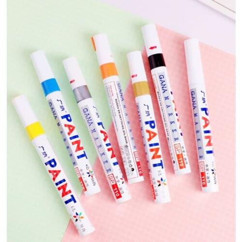 12pcs/lot colorful Waterproof pen Car Tyre Tire Metal Permanent Paint markers Graffiti Oily Marker Pen