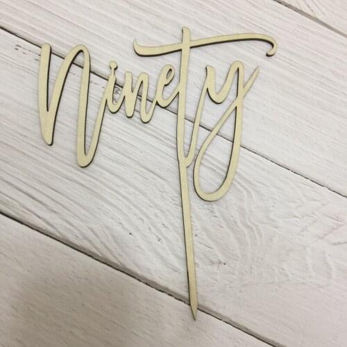 20pcs ninety age wood happy birthday banner happy birthday cake topper birthday party supplies