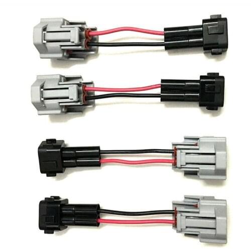 Free shipping 5/10/20/50/100 pcs 2 pin female to EV1 A Adapter male plug fuel injector adapters connector with 15cm 18AWG wire