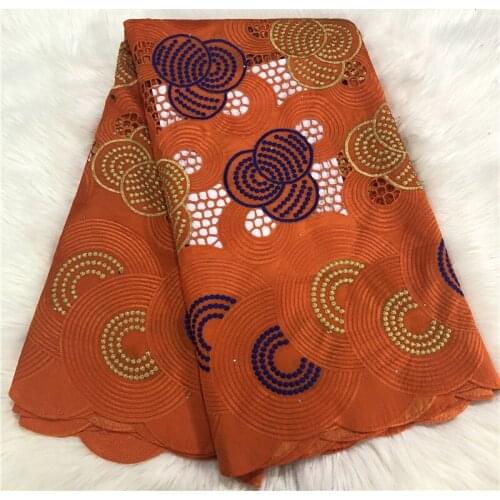 5 yard Swiss lace fabric with Stones 2020 latest embroidery African cotton fabrics Swiss voile lace popular Dubai style